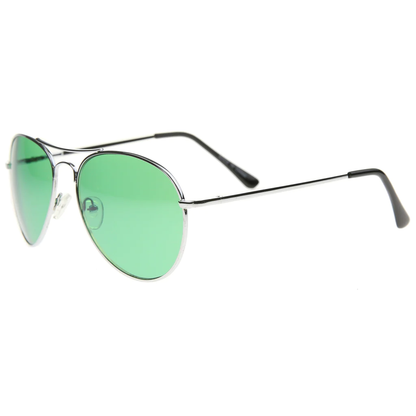 30011C - Color Aviator Metal Sunglasses