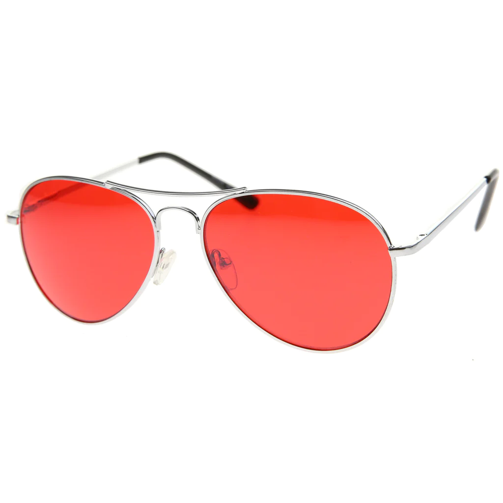 30011C - Color Aviator Metal Sunglasses