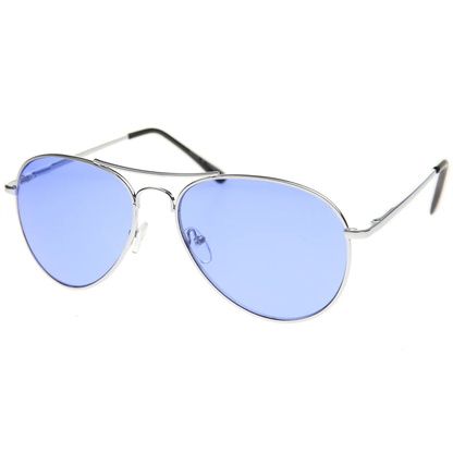 30011C - Color Aviator Metal Sunglasses