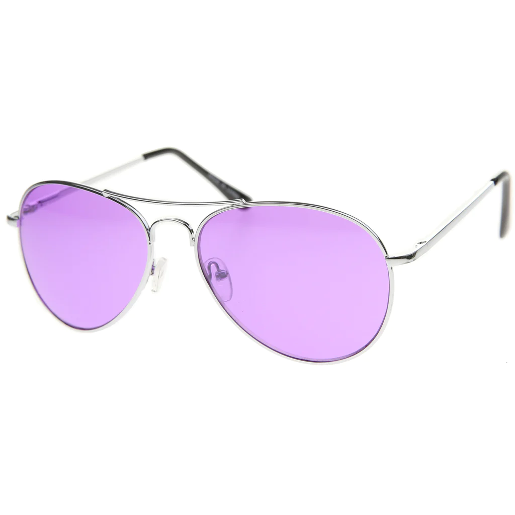 30011C - Color Aviator Metal Sunglasses