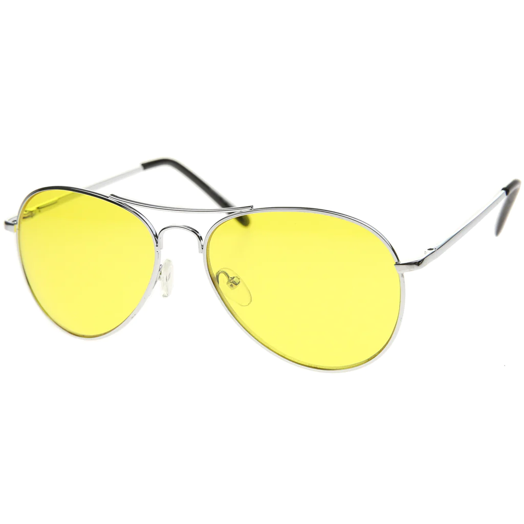 30011C - Color Aviator Metal Sunglasses