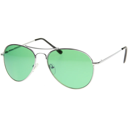 30011C - Color Aviator Metal Sunglasses